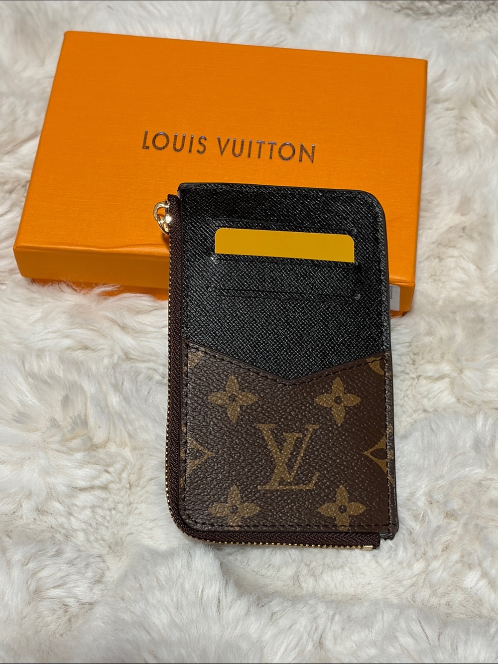 Monogram Envelope Card Case Wallet in Dark Brown - Picture 2 of 3